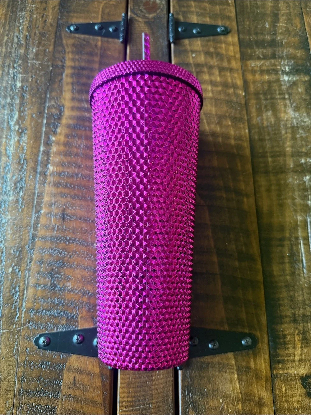 Starbucks Holiday 2021 Pink Magenta Studded Tumbler 24oz Venti Cold Cup